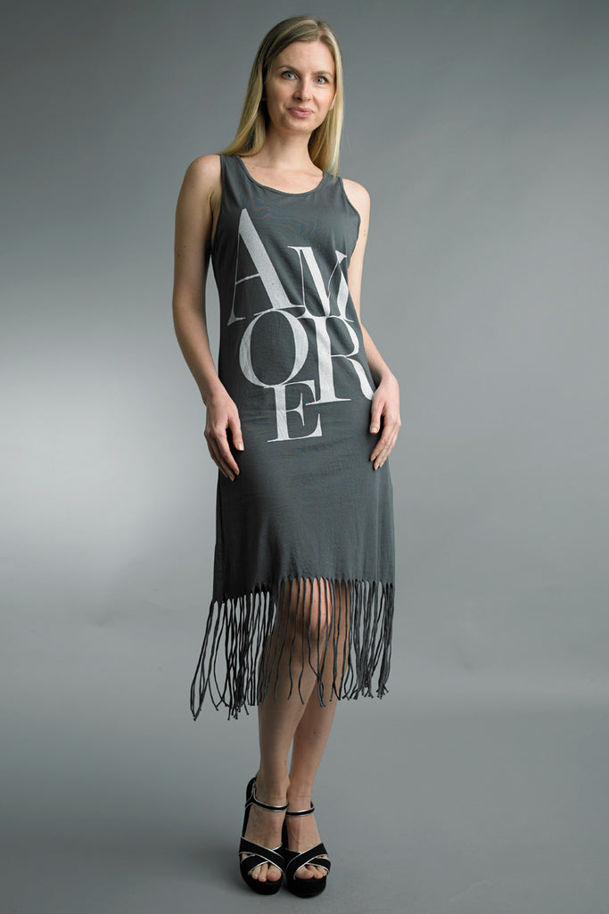 Tempo Black Fringe Tank-Dresses-Tempo Paris-Deja Nu Boutique, Women's Fashion Boutique in Lampasas, Texas