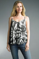 Tempo Black And White Dip Dye Camisole-Tops-Tempo Paris-Deja Nu Boutique, Women's Fashion Boutique in Lampasas, Texas