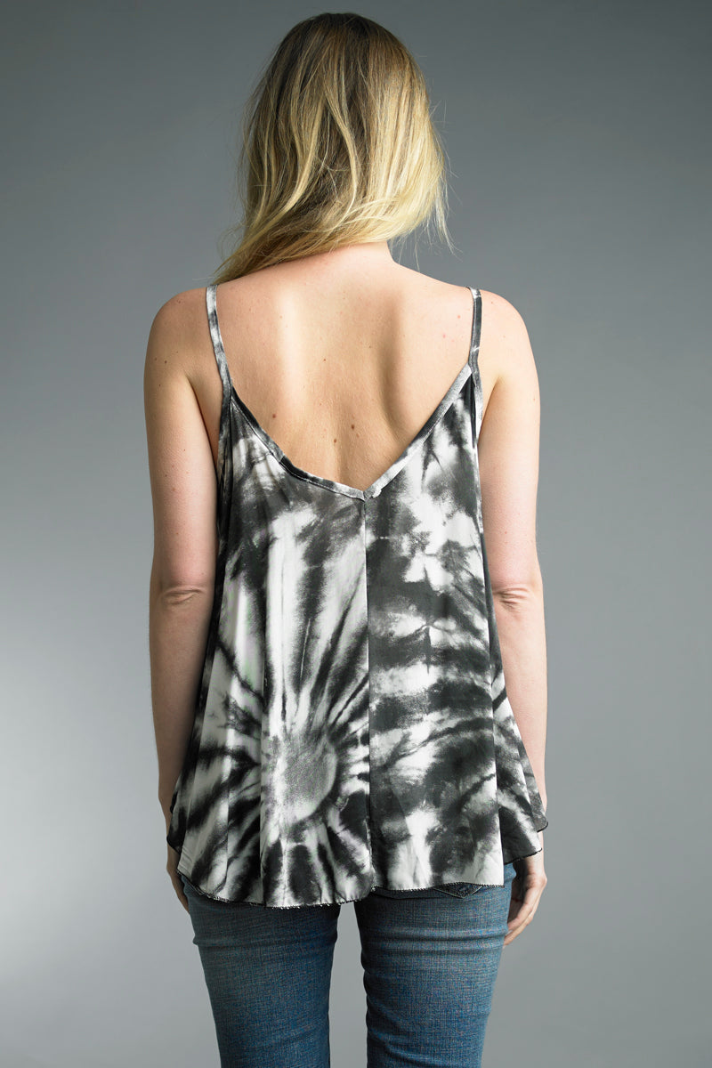 Tempo Black And White Dip Dye Camisole-Tops-Tempo Paris-Deja Nu Boutique, Women's Fashion Boutique in Lampasas, Texas