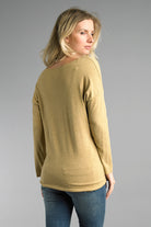 Tempo Lightweight V Neckline Sweater With Stars In Mustard-Graphic Sweaters-Tempo Paris-Deja Nu Boutique, Women's Fashion Boutique in Lampasas, Texas