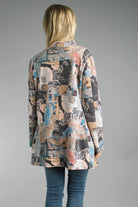 Tempo Multi Colored Mosaic Print Suede Jacket-Jackets-Tempo Paris-Deja Nu Boutique, Women's Fashion Boutique in Lampasas, Texas