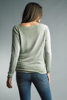 Tempo Olive Long Sleeve Basic Tee-Tops-Tempo Paris-Deja Nu Boutique, Women's Fashion Boutique in Lampasas, Texas