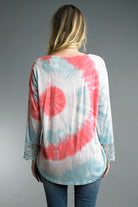 Tempo Tie Dye And Lace Hi Low Sweater-Sweaters-Tempo Paris-Deja Nu Boutique, Women's Fashion Boutique in Lampasas, Texas