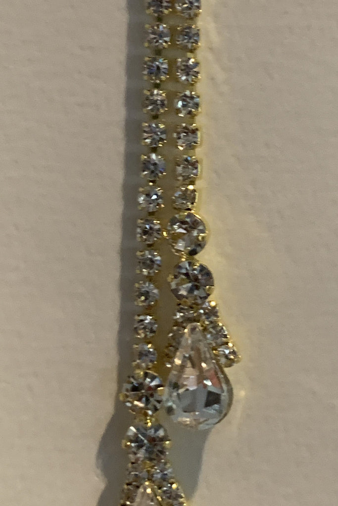 Three Piece Set Gold CZ Necklace Earrings And Bracelet-Jewelry Sets-Deja Nu Tx-Deja Nu Boutique, Women's Fashion Boutique in Lampasas, Texas