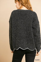 Umgee Black And Silver Lurex Sparkle Sweater-Sweaters-Umgee-Deja Nu Boutique, Women's Fashion Boutique in Lampasas, Texas