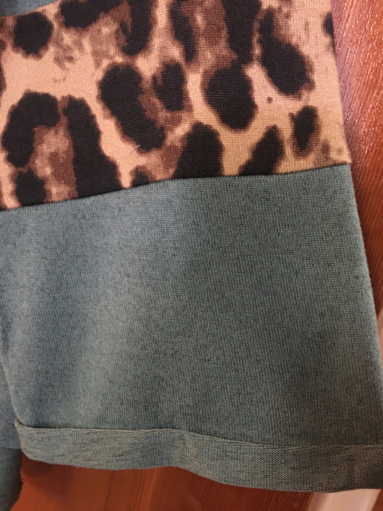 Umgee Dark Teal Leopard Print Plus Top-Curvy/Plus Tops-Umgee-Deja Nu Boutique, Women's Fashion Boutique in Lampasas, Texas