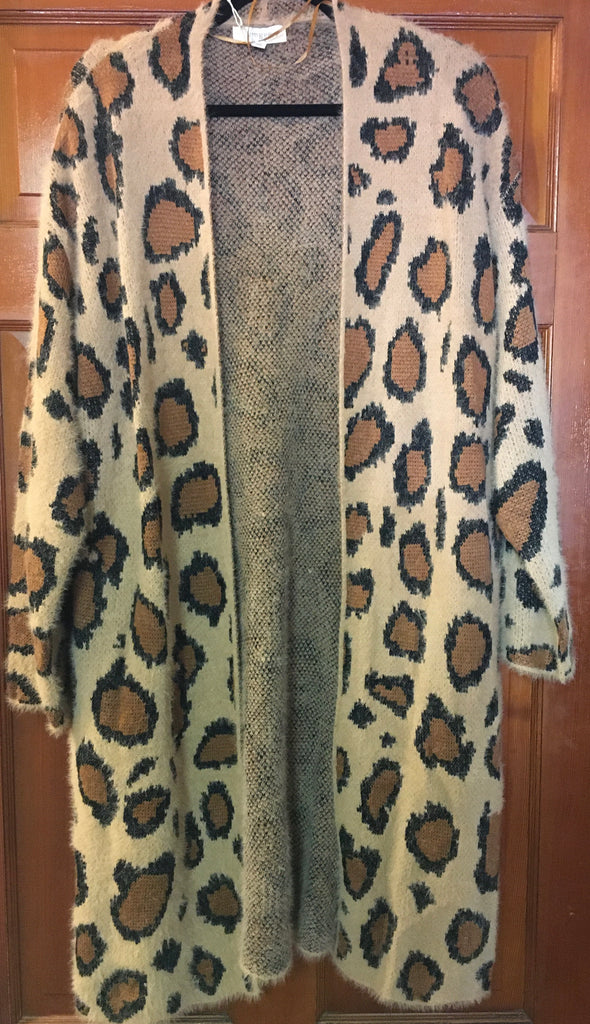 Umgee Latte Mix Leopard Print Plus Cardigan-Curvy/Plus Outerwear-Umgee-Deja Nu Boutique, Women's Fashion Boutique in Lampasas, Texas
