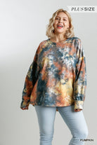 Umgee Pumpkin Tie Dye Plus Joggers-Curvy/Plus Bottoms-Umgee-Deja Nu Boutique, Women's Fashion Boutique in Lampasas, Texas