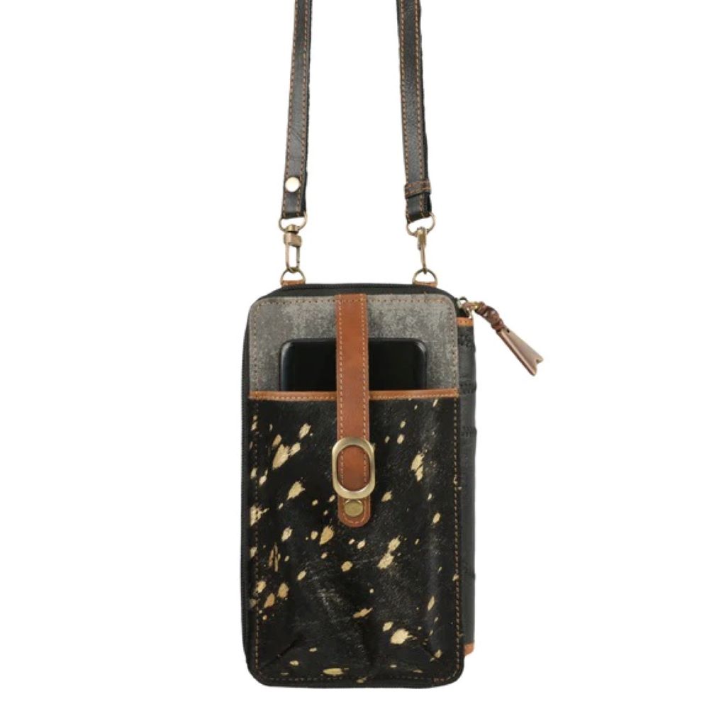 VAAN & CO Liberty Rawhide Cellphone Crossbody In Black-Handbags, Wallets & Cases-VAAN & Co-Deja Nu Boutique, Women's Fashion Boutique in Lampasas, Texas