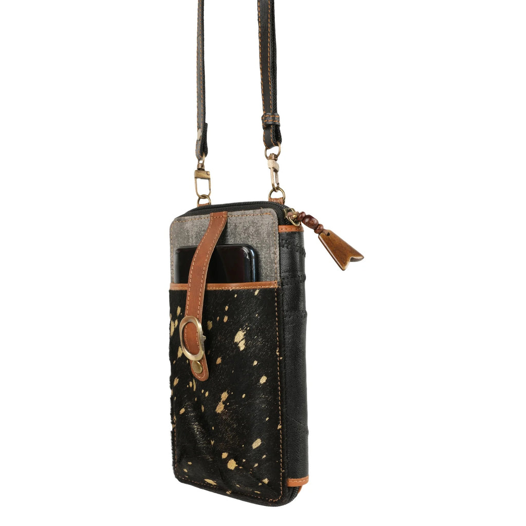 VAAN & CO Liberty Rawhide Cellphone Crossbody In Black-Handbags, Wallets & Cases-VAAN & Co-Deja Nu Boutique, Women's Fashion Boutique in Lampasas, Texas