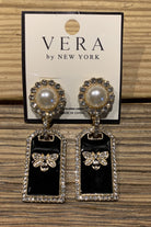 Vera Pearl And Bee Drop Earrings-Earrings-Vera by New York-Deja Nu Boutique, Women's Fashion Boutique in Lampasas, Texas