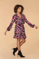 Veronica M Bali Long Sleeve Surplice Dress-Short Dresses-Veronica M-Deja Nu Boutique, Women's Fashion Boutique in Lampasas, Texas