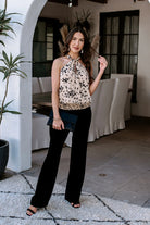 Veronica M Black Velvet Pintuck Pant-Bottoms-Veronica M-Deja Nu Boutique, Women's Fashion Boutique in Lampasas, Texas