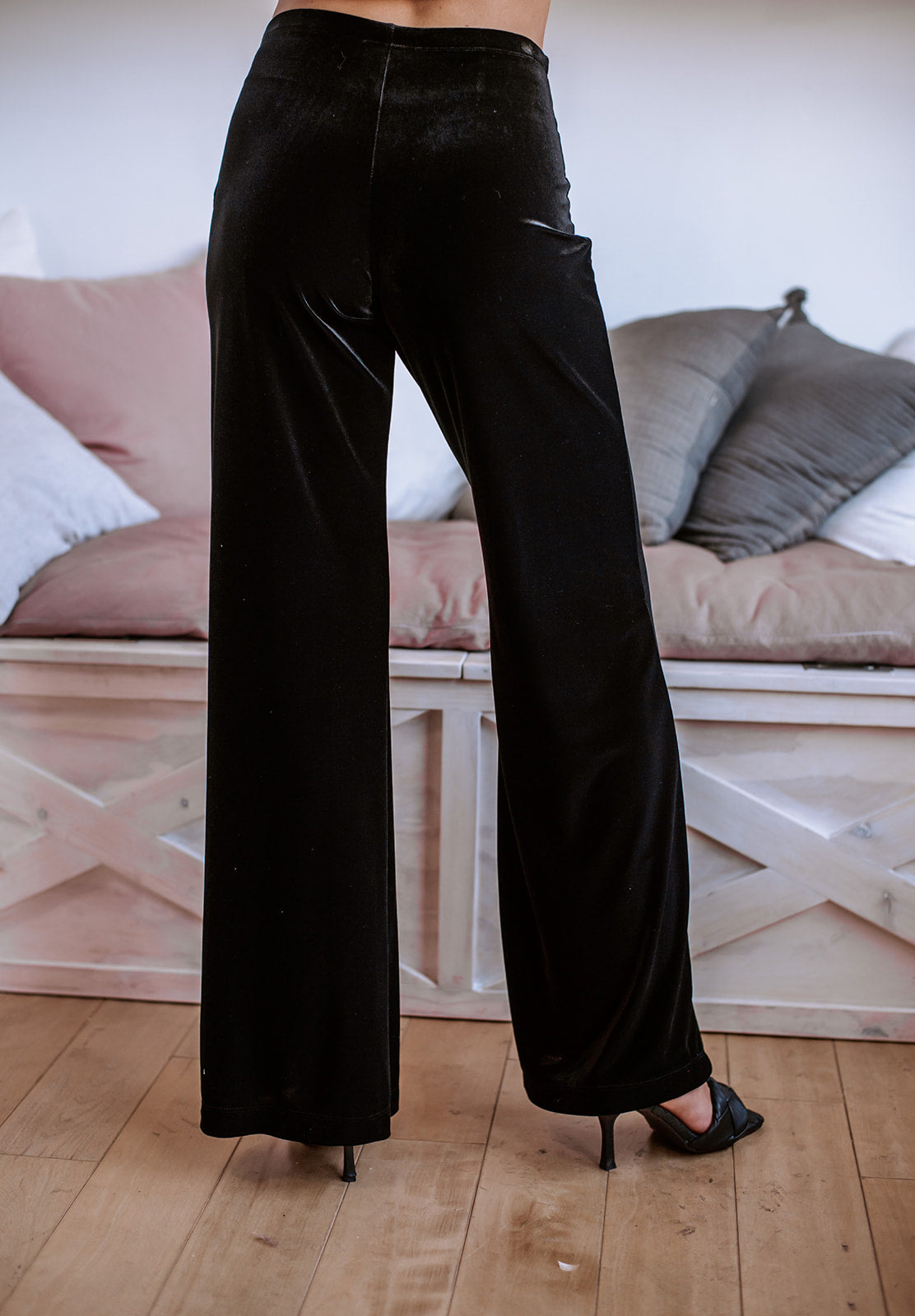 Veronica M Black Velvet Pintuck Pant-Bottoms-Veronica M-Deja Nu Boutique, Women's Fashion Boutique in Lampasas, Texas