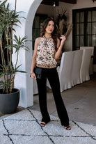 Veronica M Black Velvet Pintuck Pant-Bottoms-Veronica M-Deja Nu Boutique, Women's Fashion Boutique in Lampasas, Texas