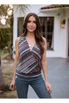 Veronica M Guadalupe Sleeveless Stretch Surplice Top - Best Seller-Tops-Veronica M-Deja Nu Boutique, Women's Fashion Boutique in Lampasas, Texas