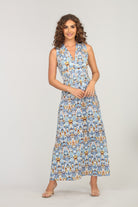 Veronica M Katryna V Neck Sleeveless Flora Maxi Dress-Maxi Dresses-Veronica M-Deja Nu Boutique, Women's Fashion Boutique in Lampasas, Texas