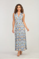 Veronica M Katryna V Neck Sleeveless Flora Maxi Dress-Maxi Dresses-Veronica M-Deja Nu Boutique, Women's Fashion Boutique in Lampasas, Texas