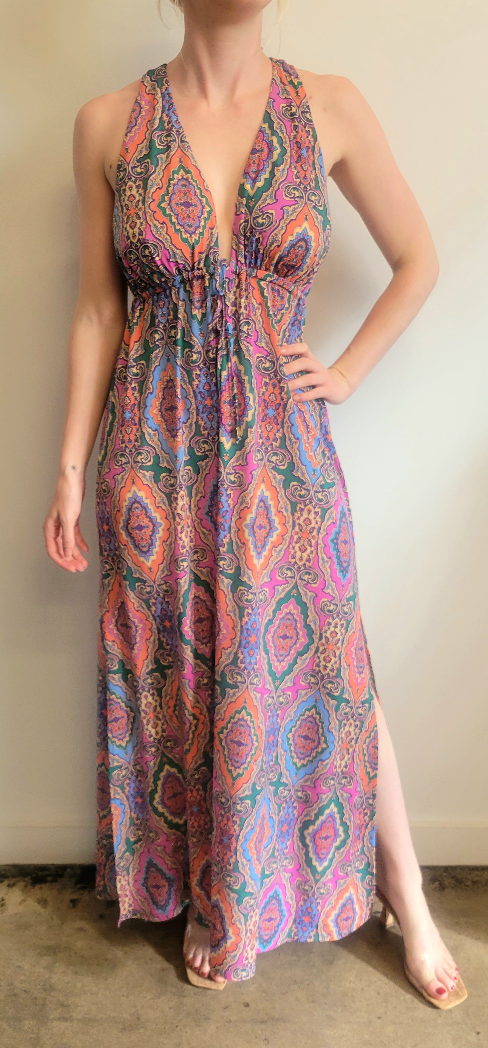 Veronica M Oriana Paisley Racerback Maxi-Maxi Dresses-Veronica M-Deja Nu Boutique, Women's Fashion Boutique in Lampasas, Texas