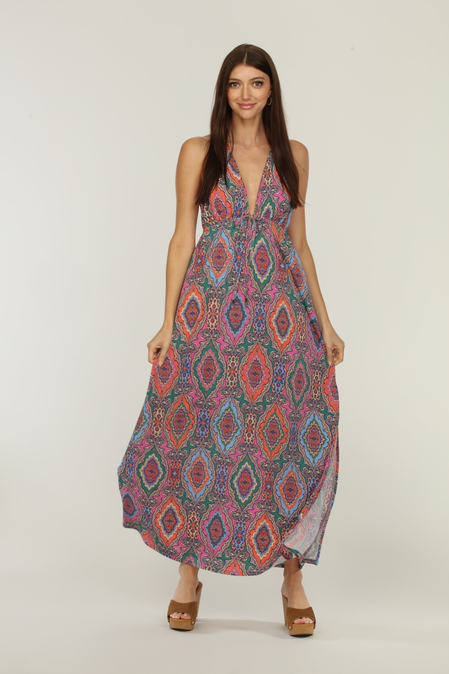 Veronica M Oriana Paisley Racerback Maxi-Maxi Dresses-Veronica M-Deja Nu Boutique, Women's Fashion Boutique in Lampasas, Texas