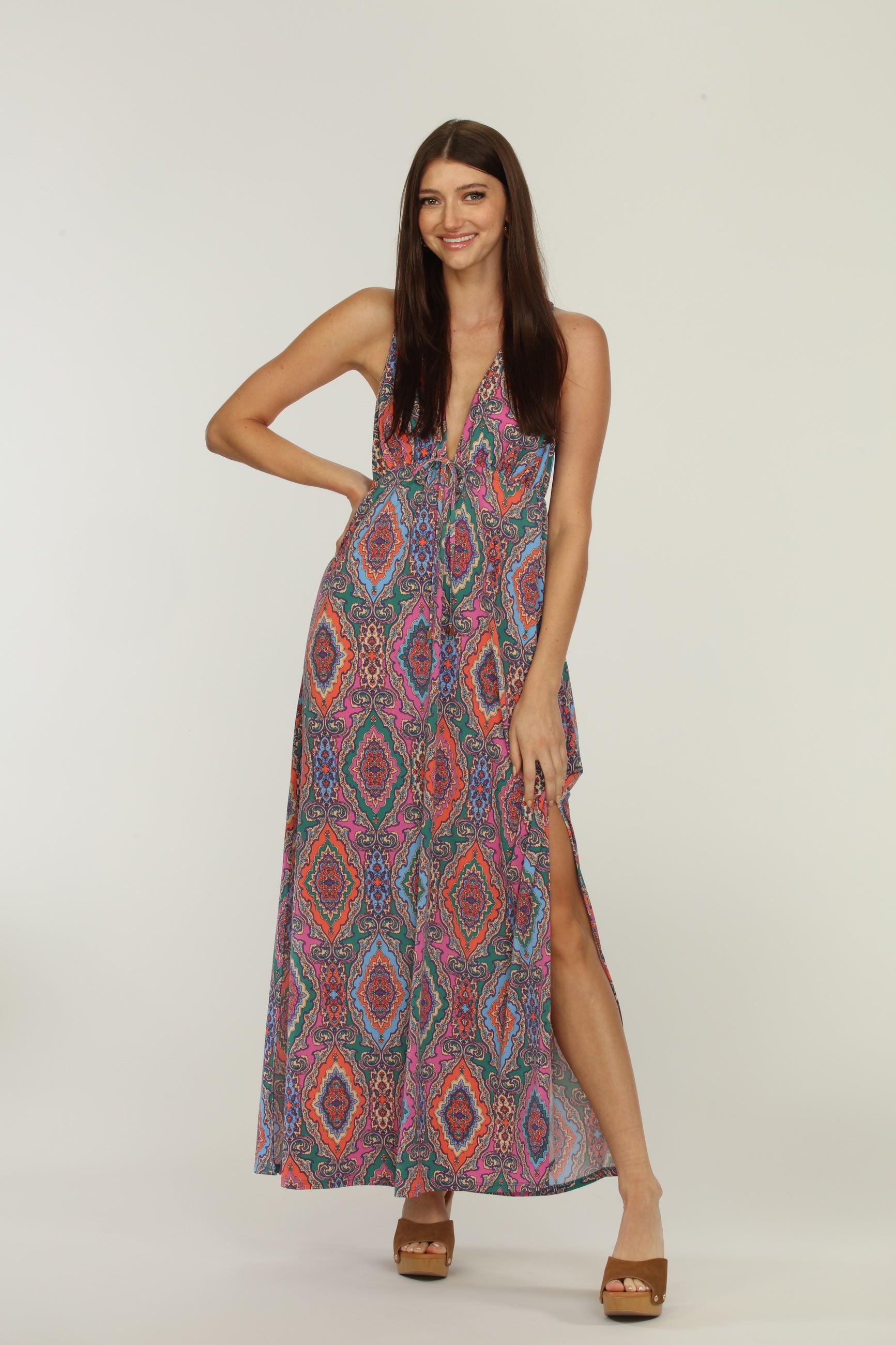 Veronica M Oriana Paisley Racerback Maxi-Maxi Dresses-Veronica M-Deja Nu Boutique, Women's Fashion Boutique in Lampasas, Texas