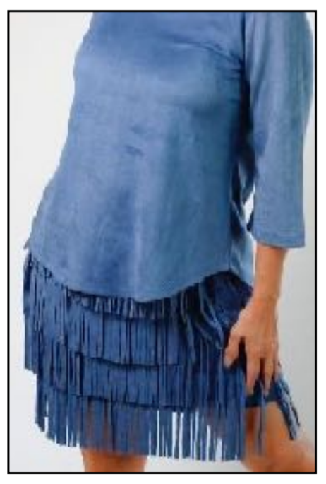 WAY Indigo Suede Fringe Mini Skirt-Skirts-WAY-Deja Nu Boutique, Women's Fashion Boutique in Lampasas, Texas