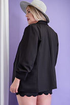 ee:some Classic Blazer With A Shawl Lapel Collar In Black Plus-Curvy/Plus Outerwear-ee:some-Deja Nu Boutique, Women's Fashion Boutique in Lampasas, Texas