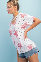 ee:some Star Print Scoop Neck Tee-Short Sleeves-ee:some-Deja Nu Boutique, Women's Fashion Boutique in Lampasas, Texas