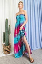 ee:some Tie Dye Strapless Smocked Maxi Dress-Maxi Dresses-ee:some-Deja Nu Boutique, Women's Fashion Boutique in Lampasas, Texas