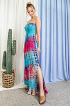 ee:some Tie Dye Strapless Smocked Maxi Dress-Maxi Dresses-ee:some-Deja Nu Boutique, Women's Fashion Boutique in Lampasas, Texas